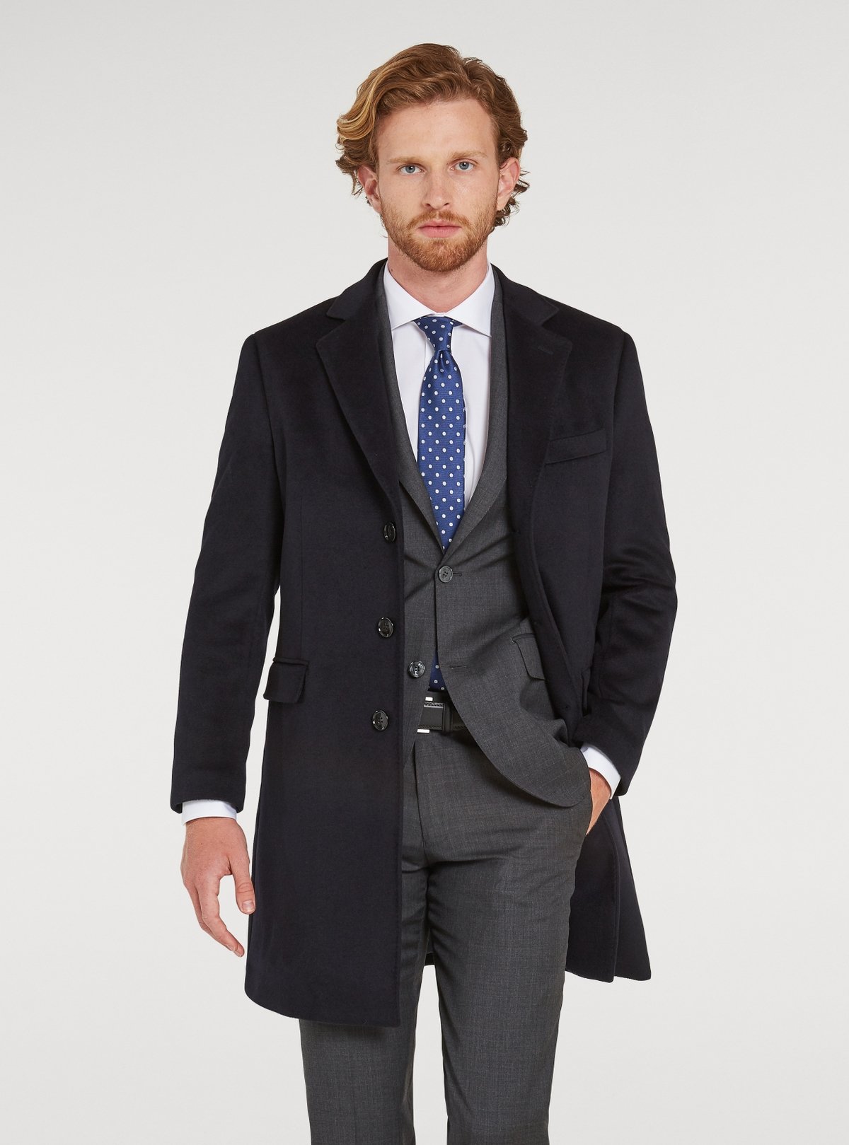Cappotto monopetto in misto cashmere.