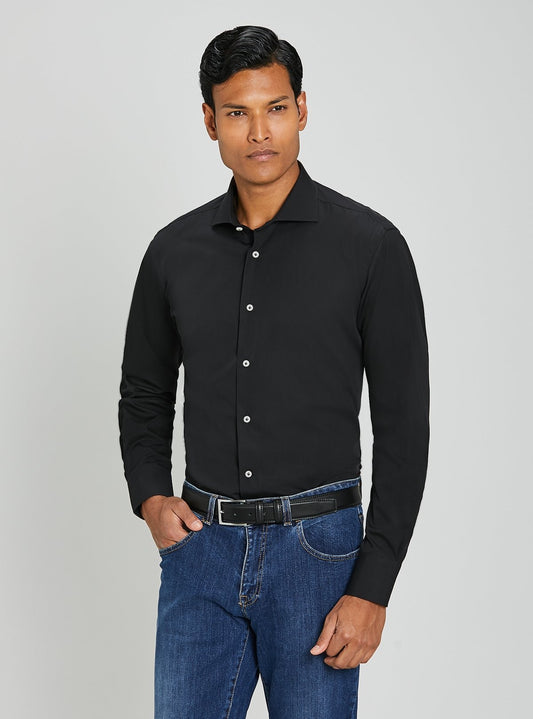Camicia in cotone tinta unita
