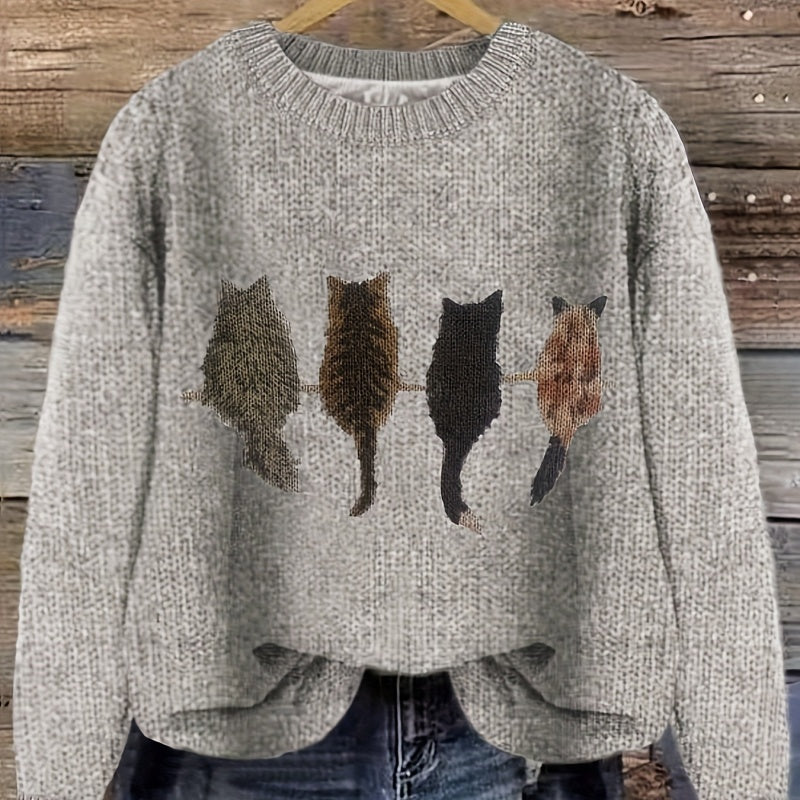 Cute Dog Thick Needle Sweater For Women