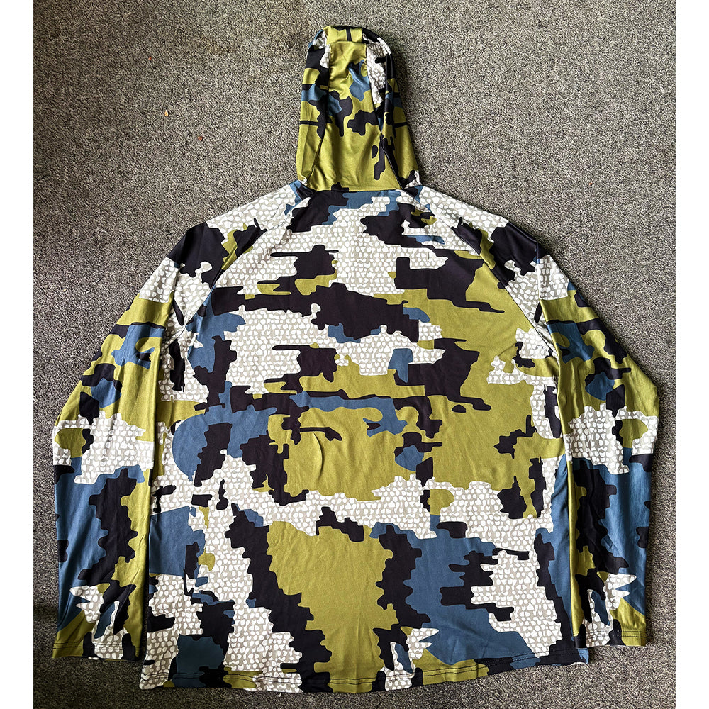 Fishing Hoodie Sailing Shirt Surfing Face Cover Neck Summer Men Long Sleeve Hunting Jersey Camisa De Pesca Performance Fish Gear Beach Tops Wear Climbing Uniform Angling