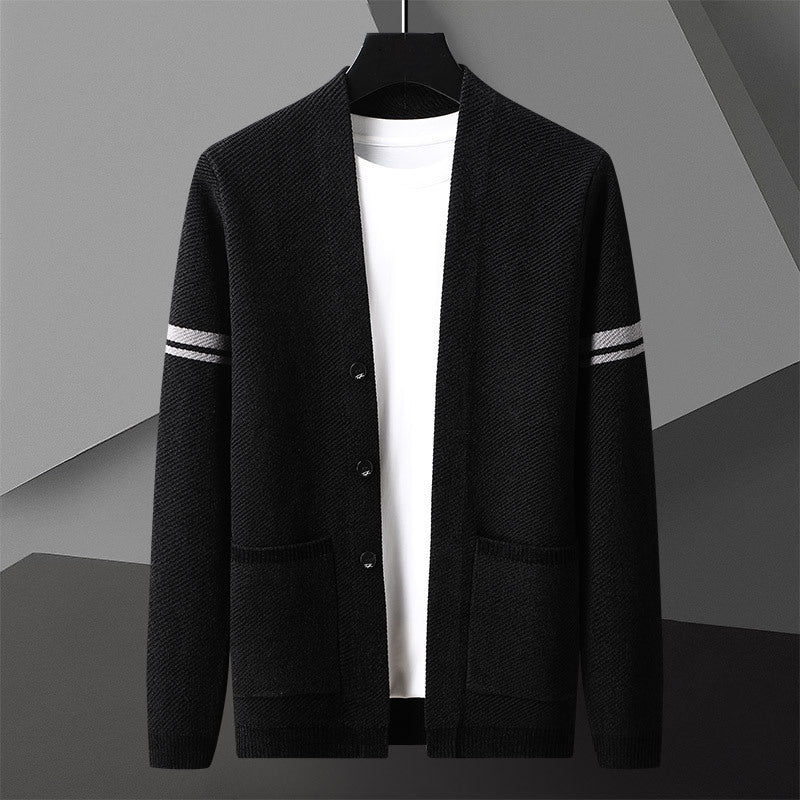 Autumn Cardigan Sweater Men's Long Sleeved Sweater Coat
