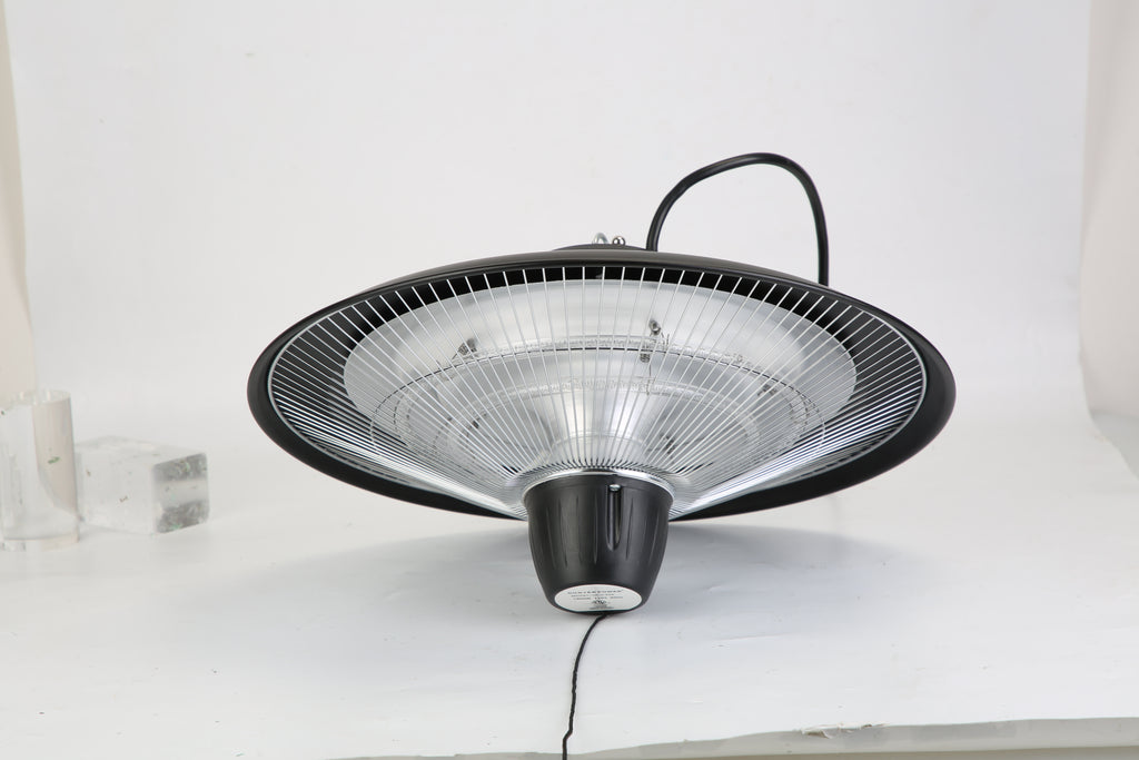 1Pc 1500W Outdoor Hanging Patio Heater Ultra-Quiet Electric Heating Lamp IP23 Waterproof 2 Heating Levels Overheating Protection Ceiling Mounted Outdoor Heater