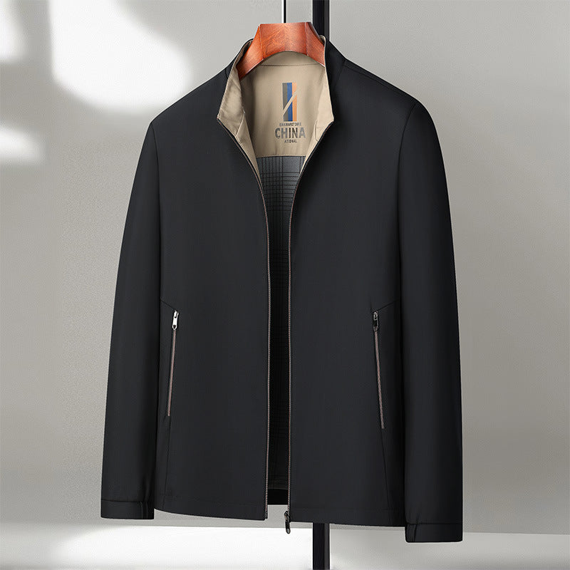 Administrative Leisure Business Spring And Autumn Men Stand-up Collar Jacket