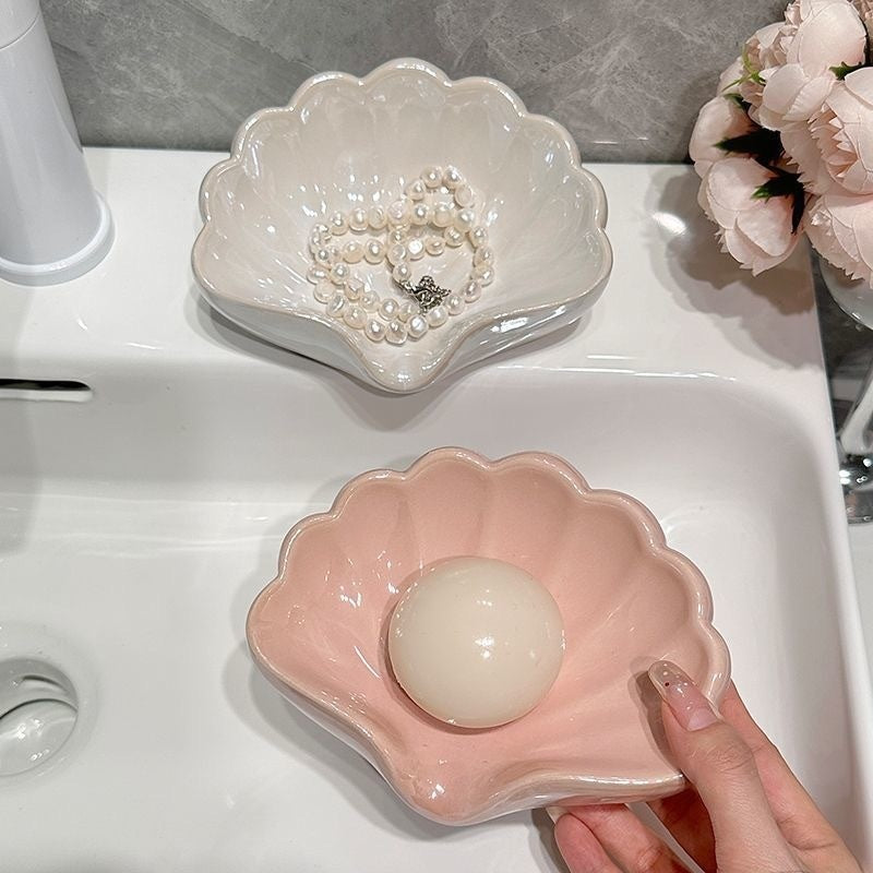 Household Plastic Shell Soap Dish Bathroom High-end Creative Bathroom