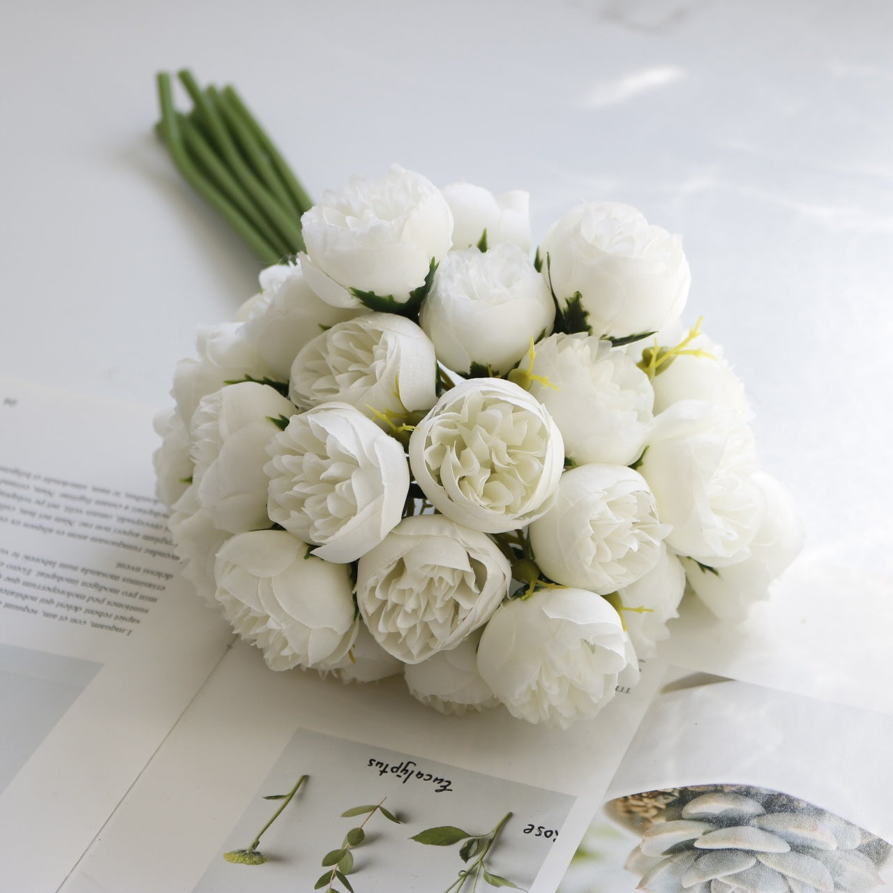 27 Head Tea Rose Bouquet Simulation Fake Flower Wedding Bouquet Home Decoration