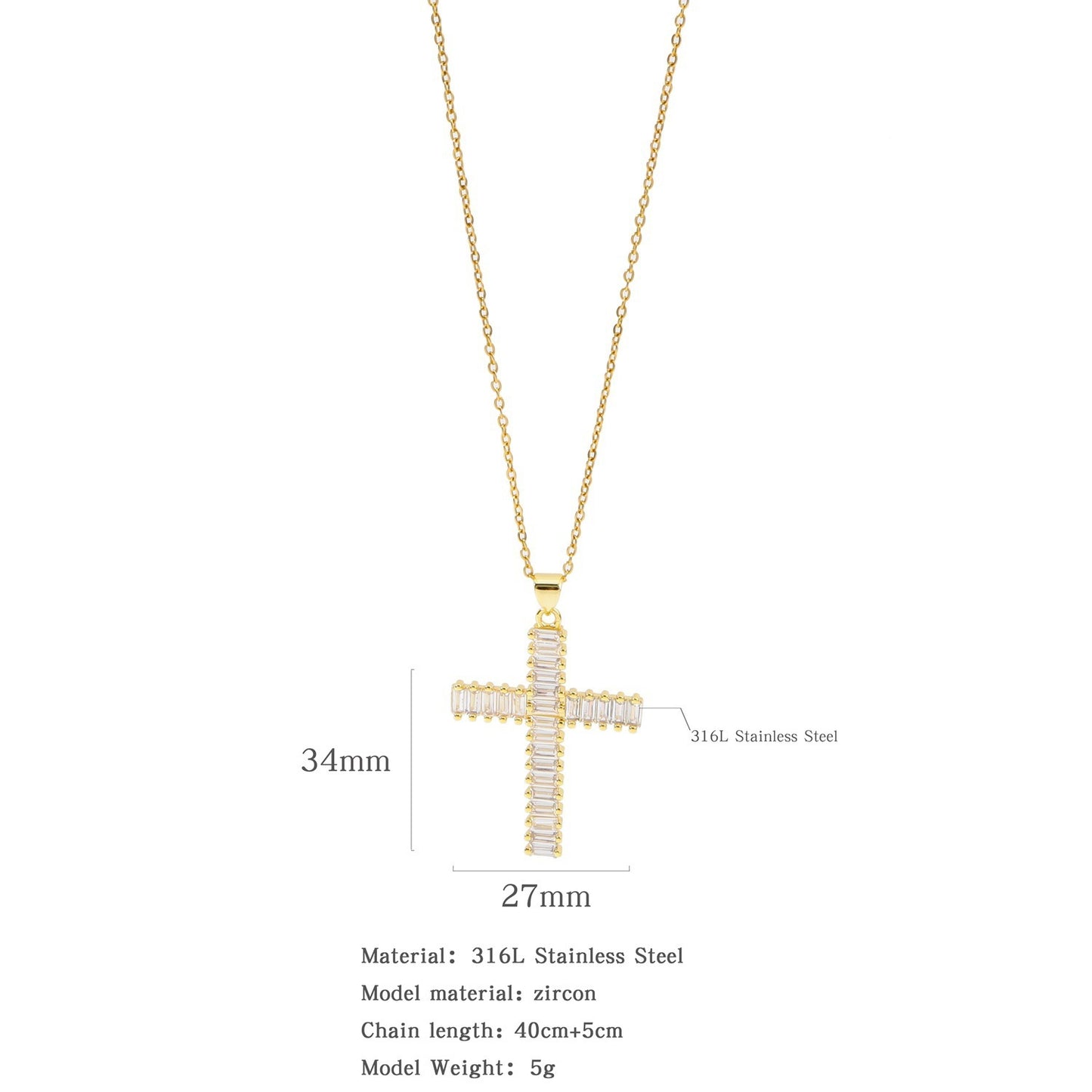 Micro Zircon-inlaid Pendant Copper Electroplating