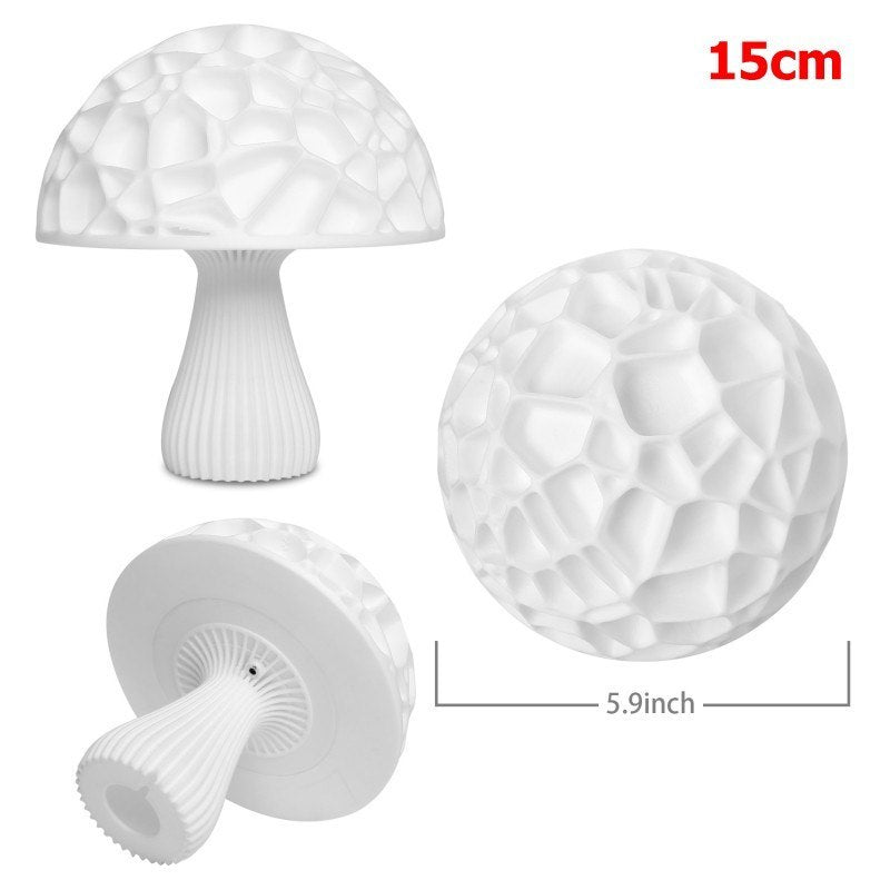 3D Printed 16 colors Led Mushroom Lamp Lovely Colorful Led Night Light for Home Art Decor USB Rechargeable Night Lamp