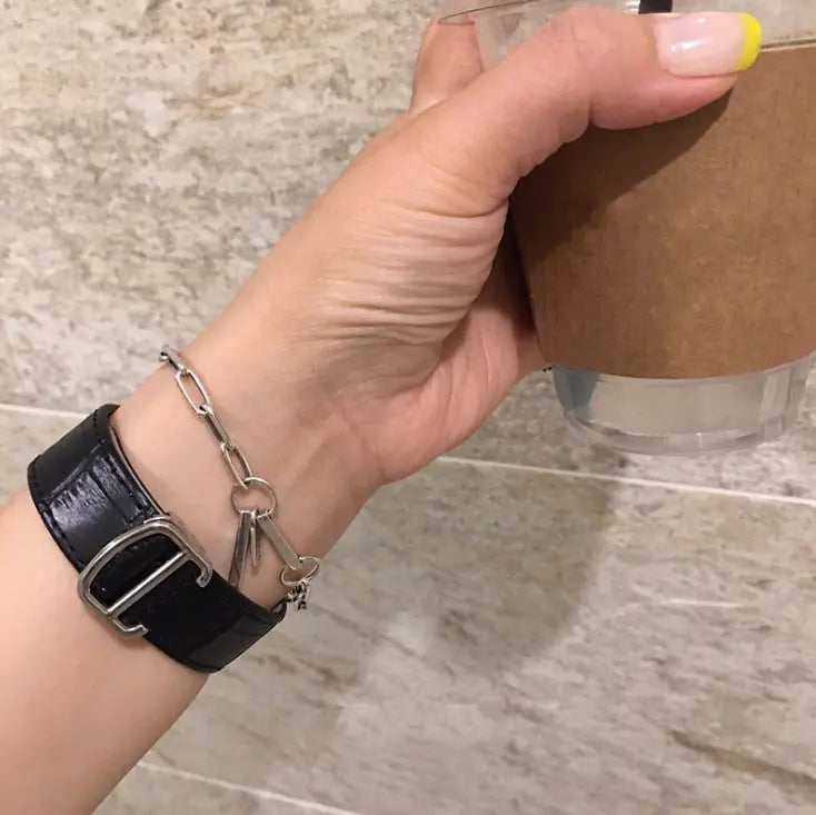 Minimal Design Sense Bracelet For Women Sterling Silver Luck Bear Bunny Letters