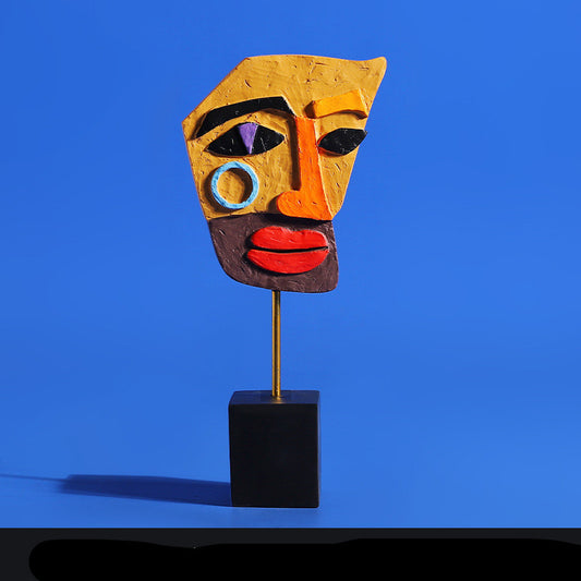 Creative Resin Ornaments Face Color European Abstract