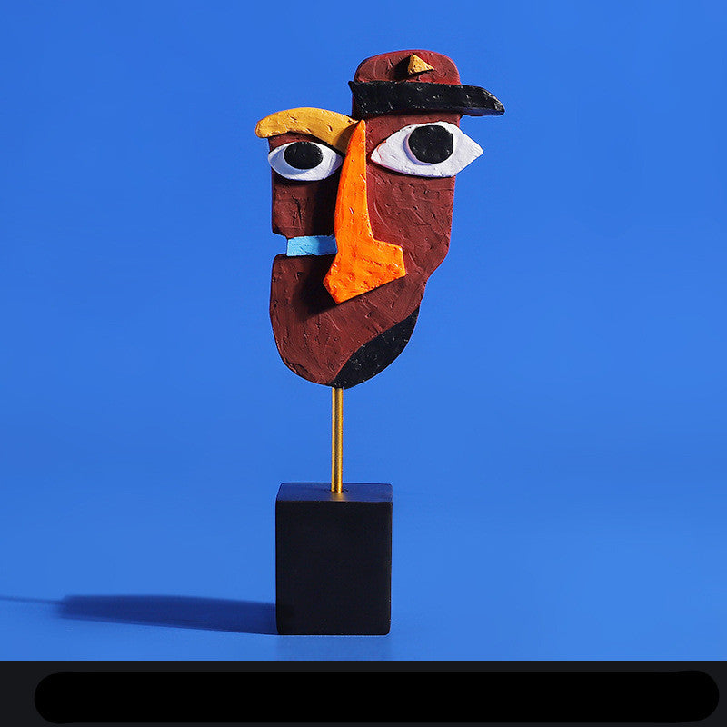 Creative Resin Ornaments Face Color European Abstract