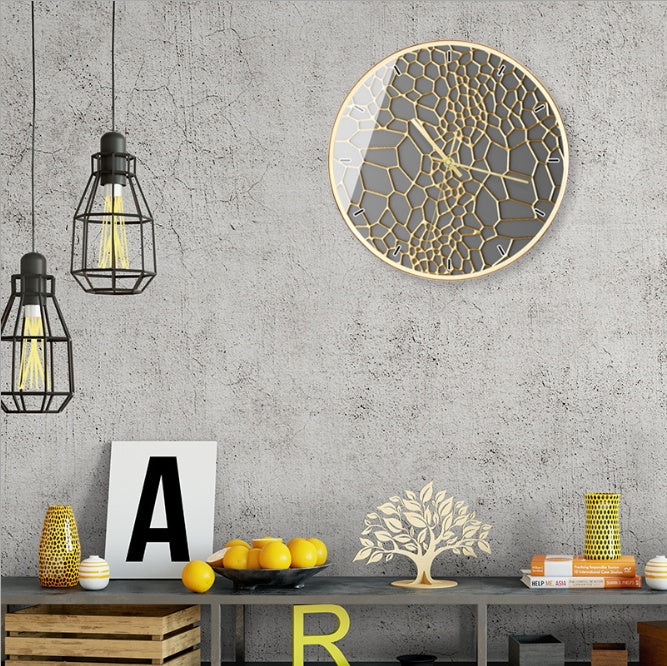 Horloge Design Br Gris Et Or