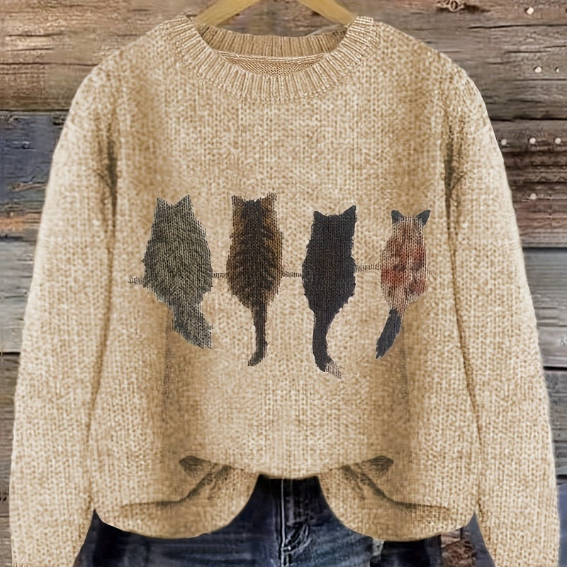 Cute Dog Thick Needle Sweater For Women