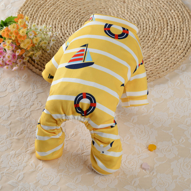 New Pet Clothes Striped Four-foot Pants Sailor Dog Four-legged Home