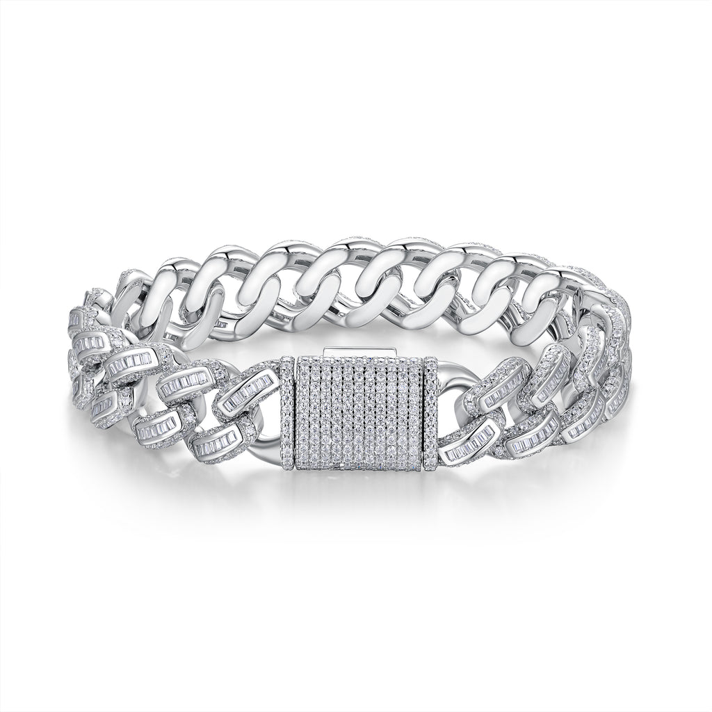 Set With Top-quality Moissanite, This Luxurious And Fashionable Light Luxury Jewelry Silver Bracelet Is Made Of S925 Silver Electroplated With Platinum