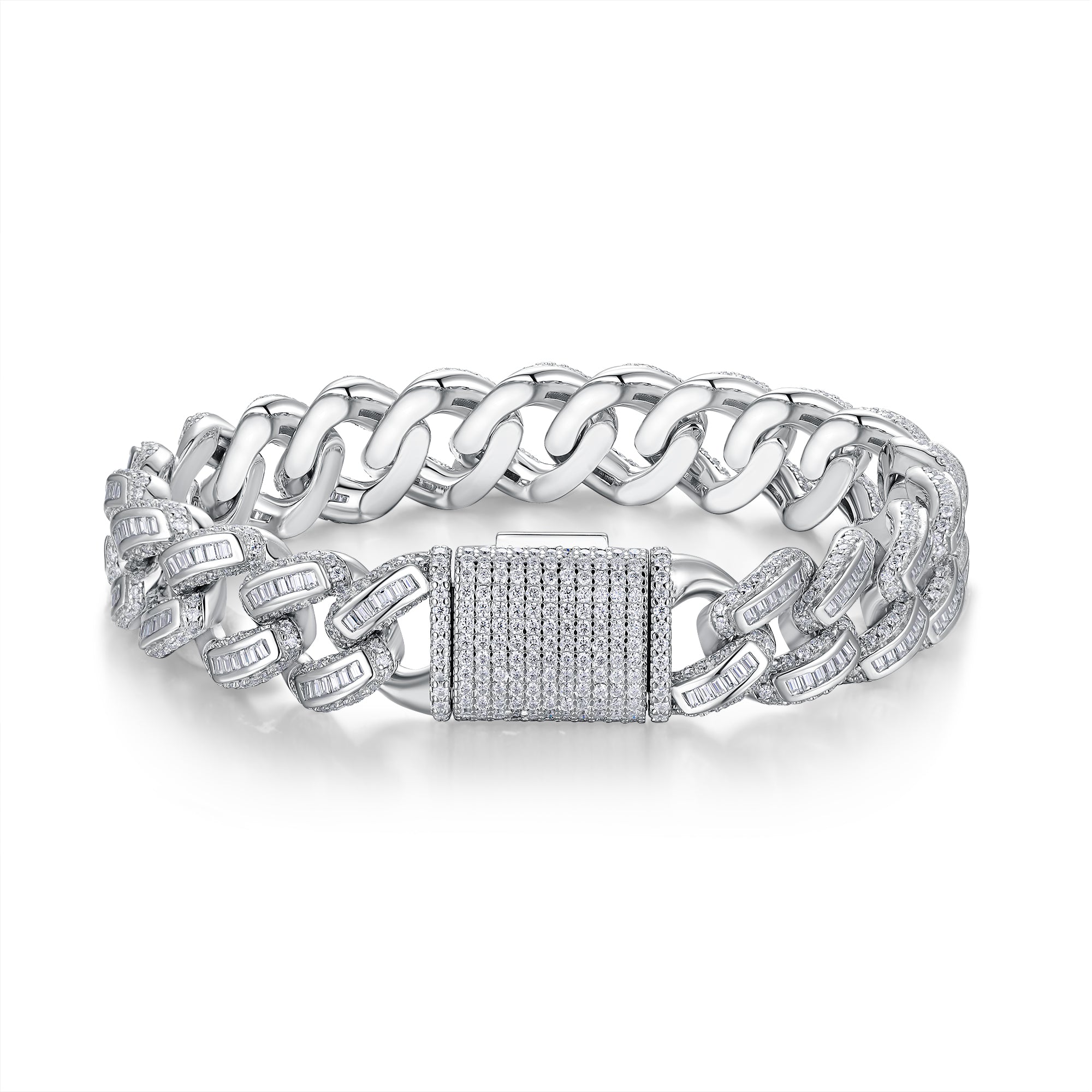 Set With Top-quality Moissanite, This Luxurious And Fashionable Light Luxury Jewelry Silver Bracelet Is Made Of S925 Silver Electroplated With Platinum
