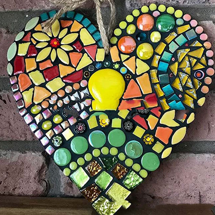 New Garden Mosaic Heart Colorful Love Hanging
