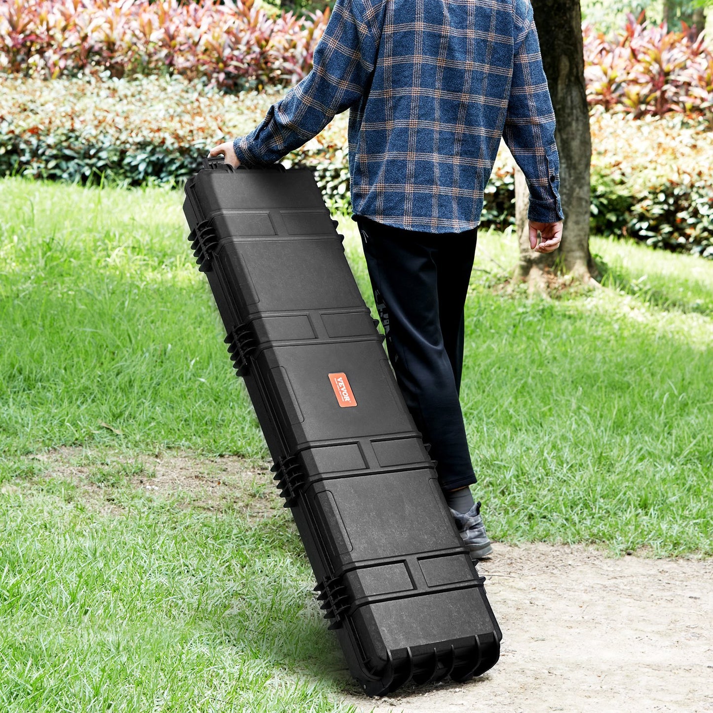Tactical Range Case, Outdoor Tactical Hard Case With 3 Layers Fully-protective Foams, 50 Inch Lockable Hard Tactical Range Case With Wheels, IP67 Waterproof & Crushproof