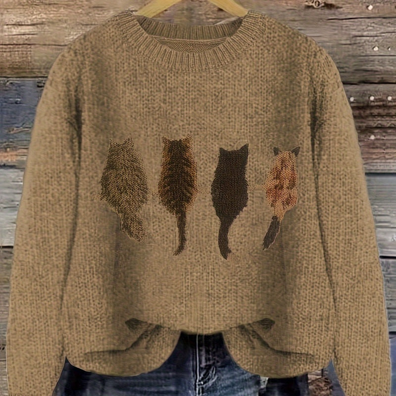 Cute Dog Thick Needle Sweater For Women