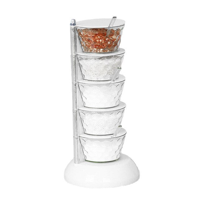 Rotatable Multi-layer Vertical Seasoning Box Jars Home Kitchen Tool Accessory Muti-layer Rotatable Space-saving