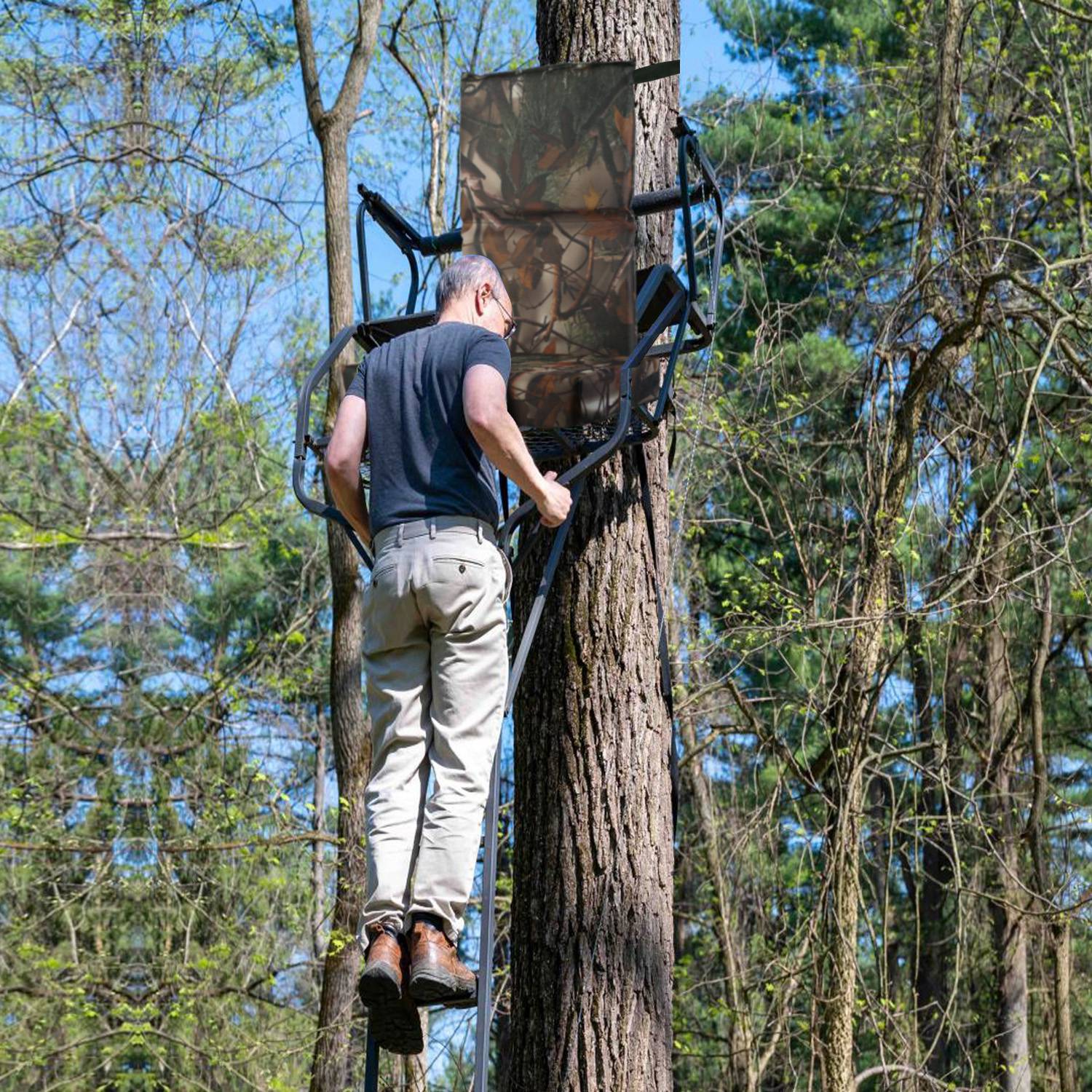 1Pc Foldable Tree Stand Seat Replacement Camouflage Waterproof Oxford Cloth Hunting Treestand Seat Cushion For Hunting Climber Deer Ladder