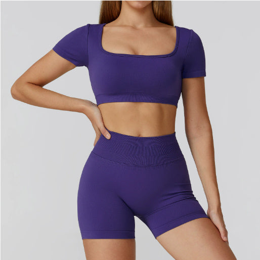 Hollow-out Beauty Back High Waist Yoga Clothes Fitness Suit