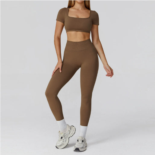 Hollow-out Beauty Back High Waist Yoga Clothes Fitness Suit