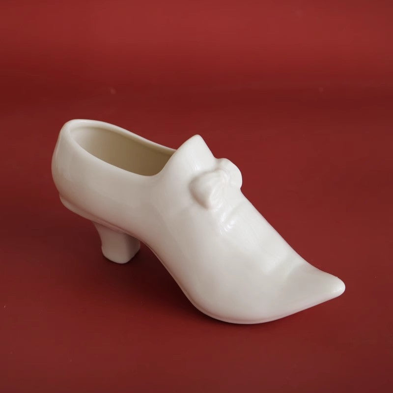 Creative High Heels Baby's Shoes Vessel Shapes Cream