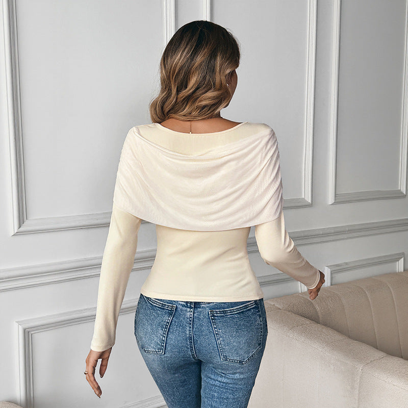 Design Slim Fit Slimming Long Sleeves Top For Women