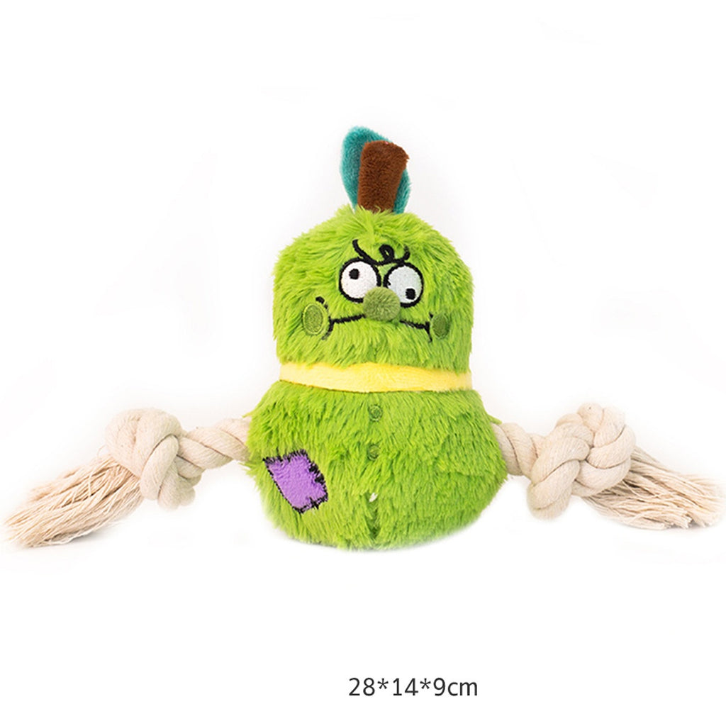 Interactive Dog Toy Plush Rope Knot Tug Of War Game Bb Bite Resistant Molar Tooth Toy