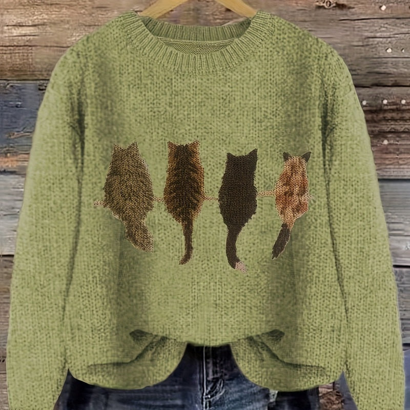 Cute Dog Thick Needle Sweater For Women