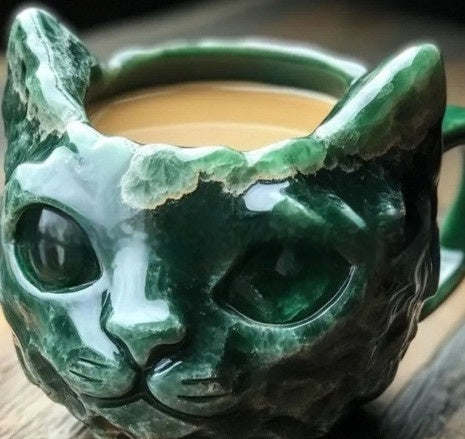 Geode Mug Crystal Cat Cup Resin Crafts