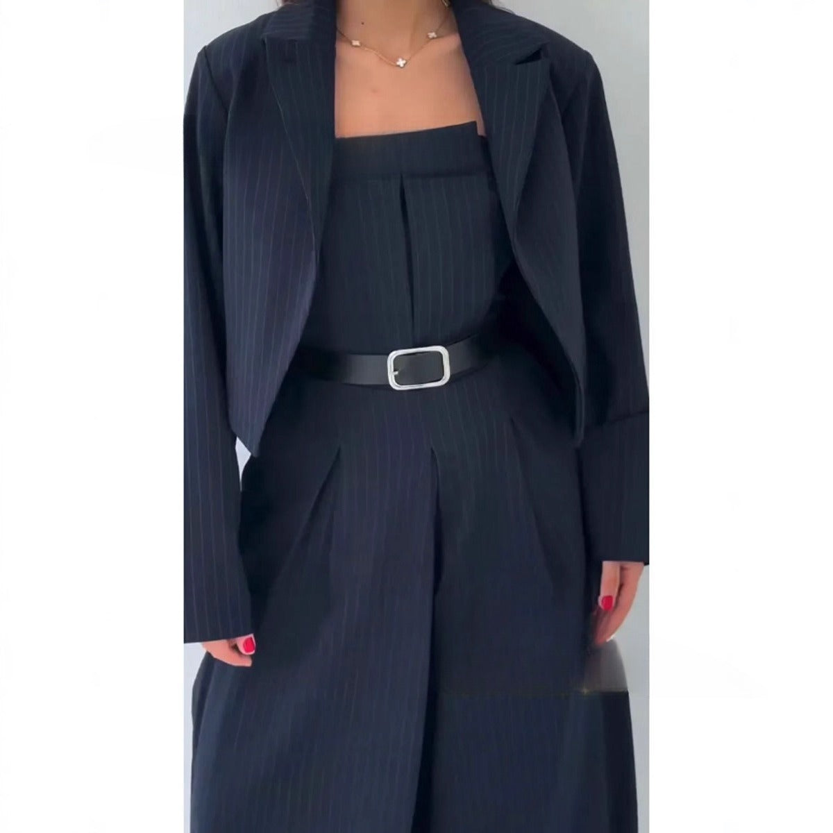 Off-the-shoulder Jumpsuit Jacket Women's Commuter Suit