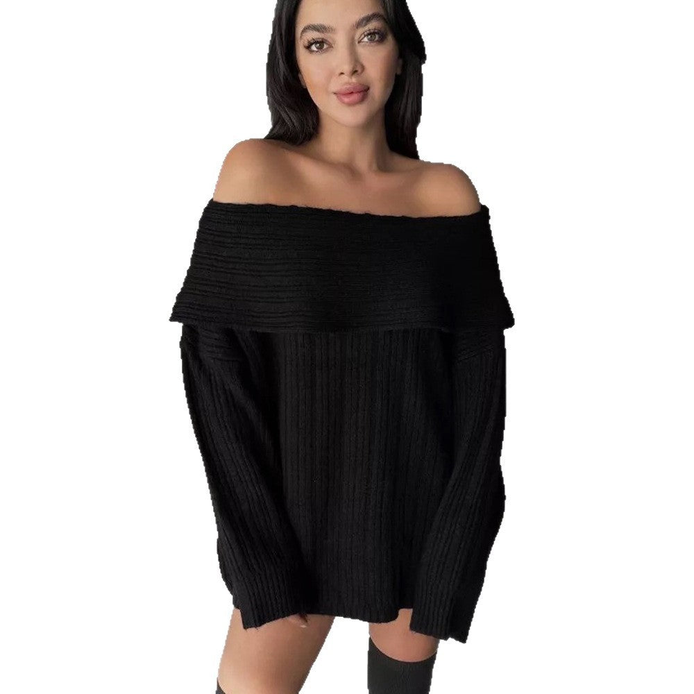 New Sexy Hot Girl Long Sleeve Loose Sweater For Women