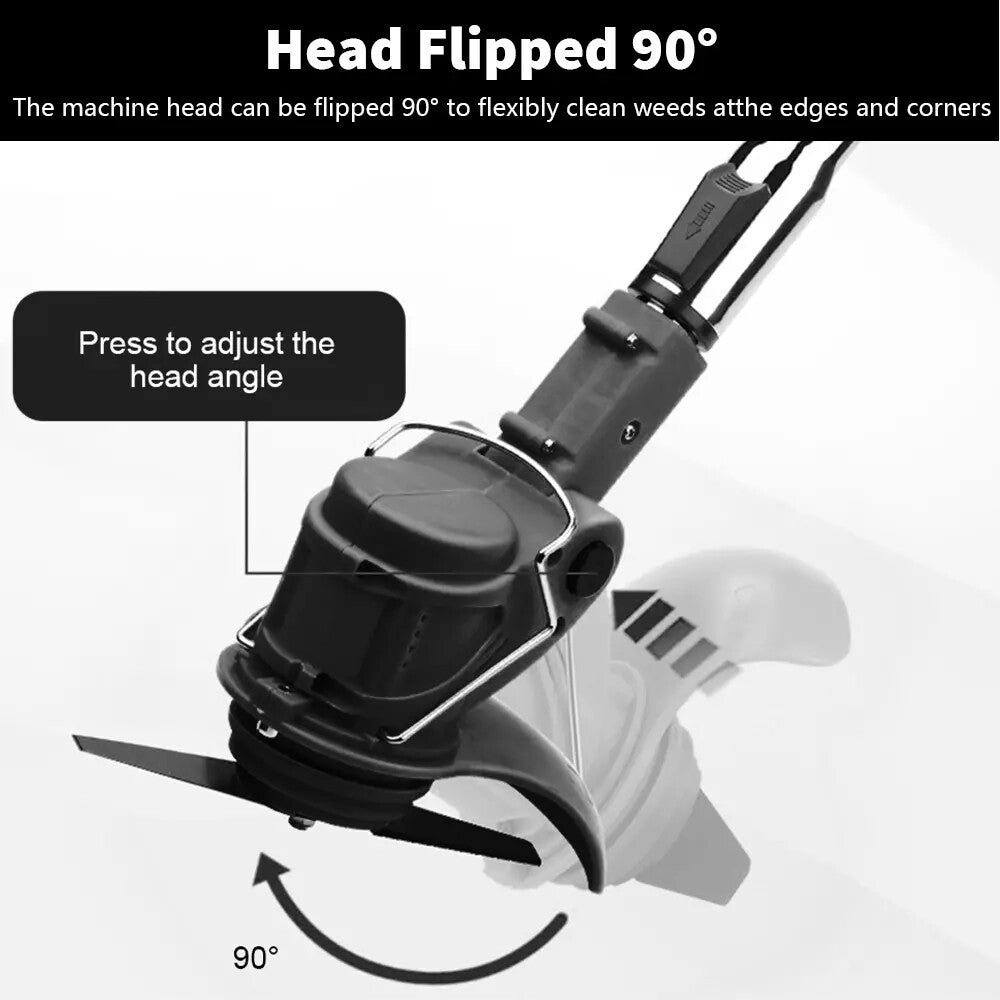 800W Cordless Grass Trimmer With 2 Batteries  Charger Electric Brush Cutter