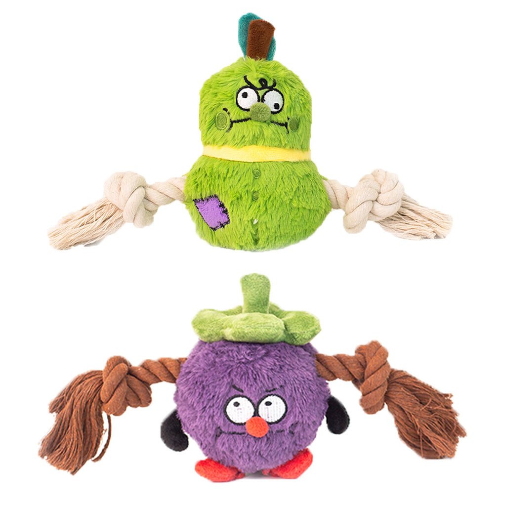 Interactive Dog Toy Plush Rope Knot Tug Of War Game Bb Bite Resistant Molar Tooth Toy