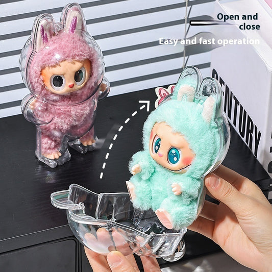 Transparent Protective Shell Standing Sitting Protection Cover Dustproof Backpack Hanging Ornament