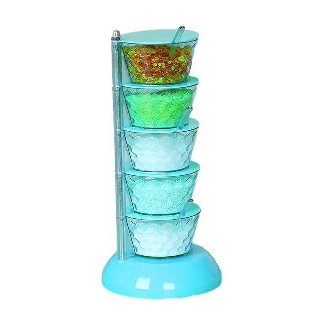 Rotatable Multi-layer Vertical Seasoning Box Jars Home Kitchen Tool Accessory Muti-layer Rotatable Space-saving