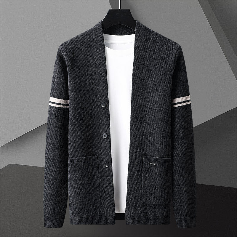 Autumn Cardigan Sweater Men's Long Sleeved Sweater Coat