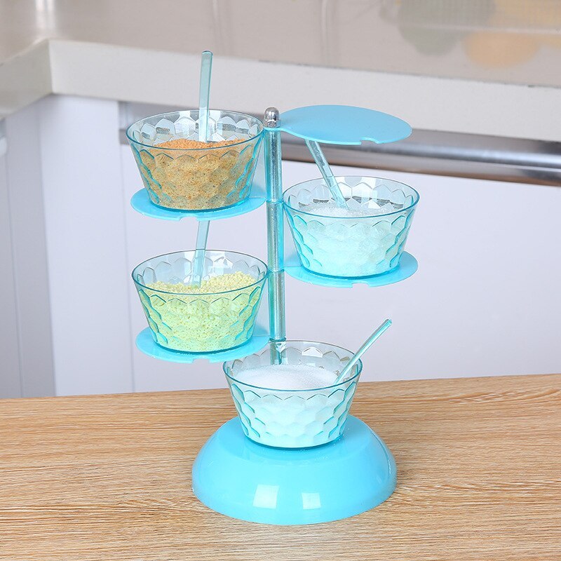 Rotatable Multi-layer Vertical Seasoning Box Jars Home Kitchen Tool Accessory Muti-layer Rotatable Space-saving