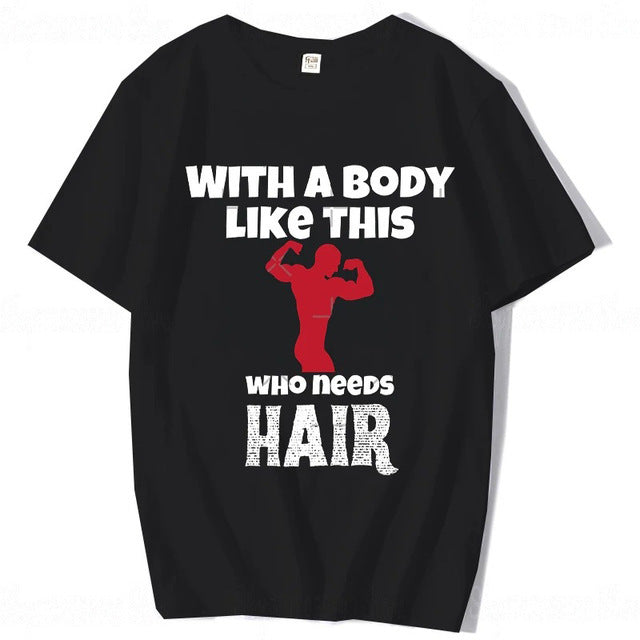 Plus Size Men's Cotton Short-sleeved Summer English Letter Printed T-shirt Top Men