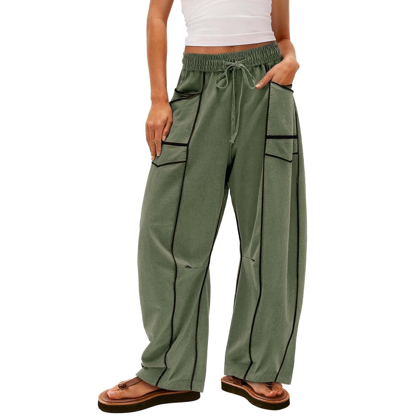 Women's Loose Wide Leg Pants Casual Summer Wide Leg Pants Drawstring Waist Casual Pants Sweatpants