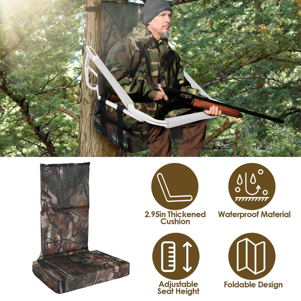 1Pc Foldable Tree Stand Seat Replacement Camouflage Waterproof Oxford Cloth Hunting Treestand Seat Cushion For Hunting Climber Deer Ladder