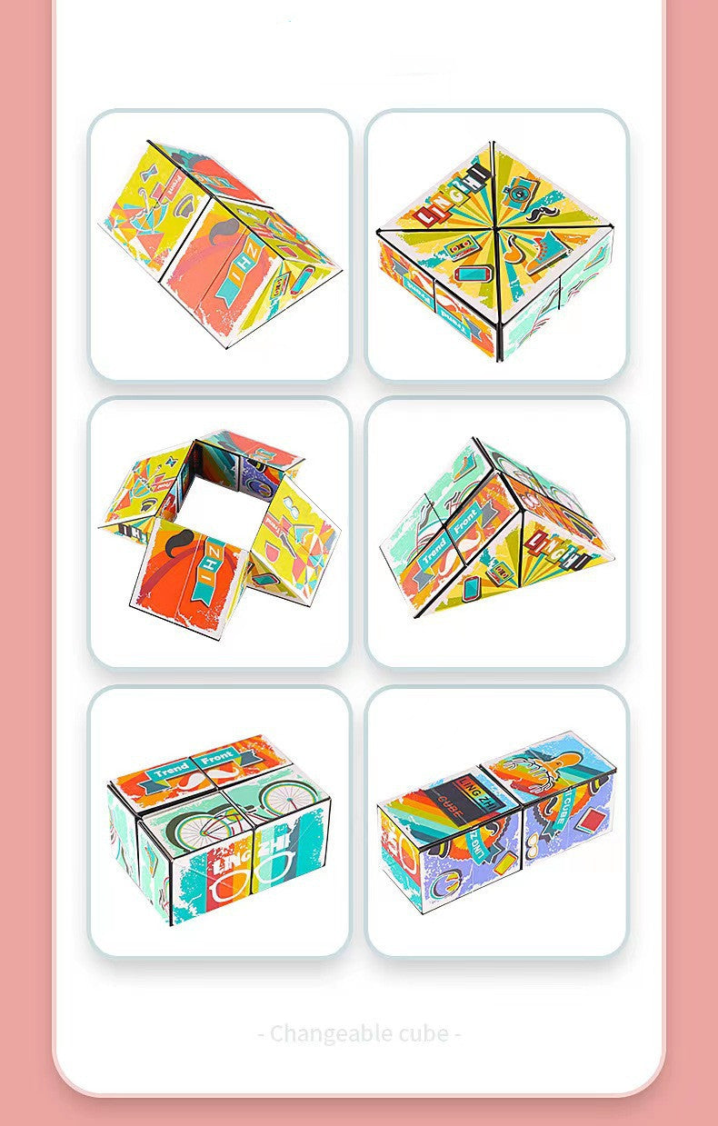 Infinite Folding Magic Cube Multifunctional Decompression Puzzle Toy