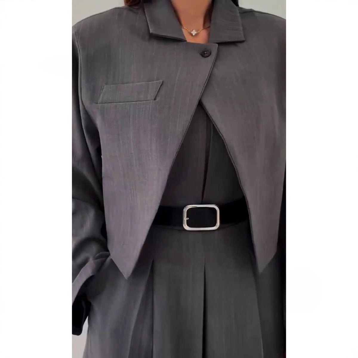 Off-the-shoulder Jumpsuit Jacket Women's Commuter Suit