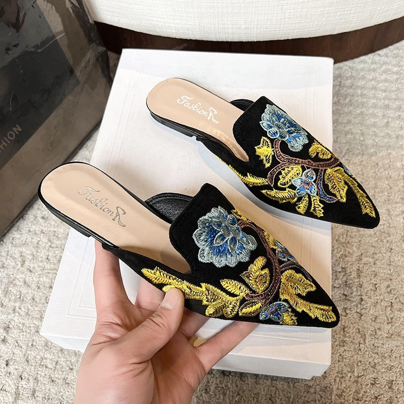 Baotou Embroidered Slippers Women's Summer National Style Fashion