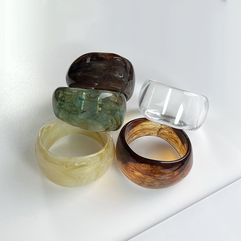 Women's Special-shaped Wide Acrylic-based Resin Bracelet