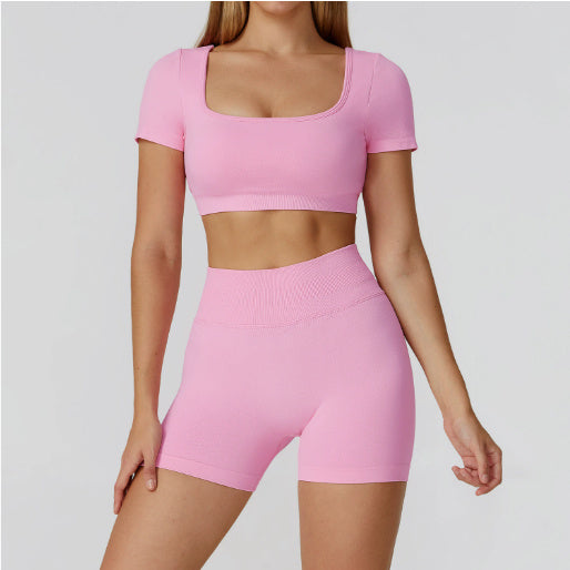 Hollow-out Beauty Back High Waist Yoga Clothes Fitness Suit