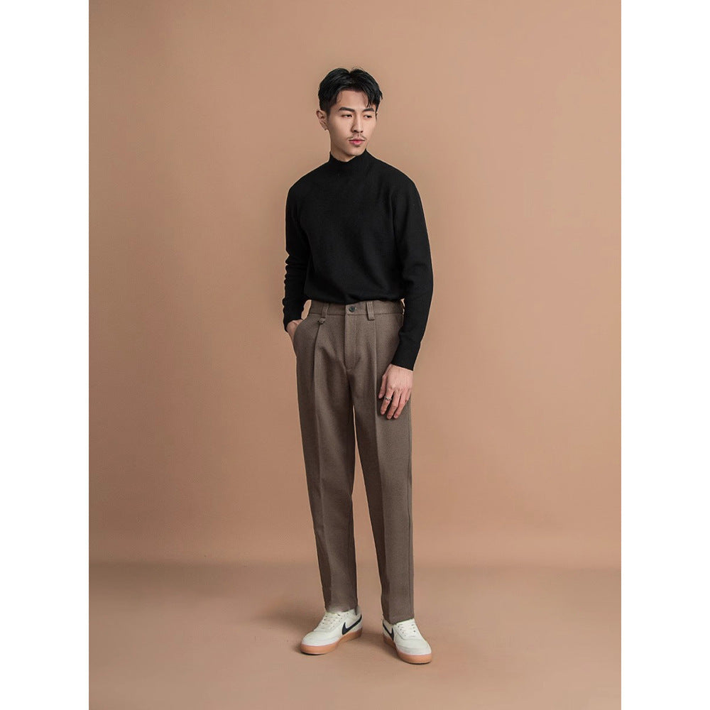 Fashion Suit Pants Men's Versatile Business Draped Casual Pants Trendy Straight