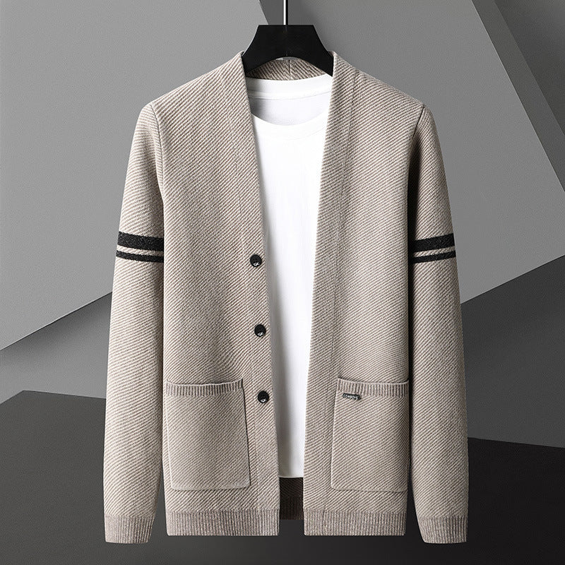 Autumn Cardigan Sweater Men's Long Sleeved Sweater Coat