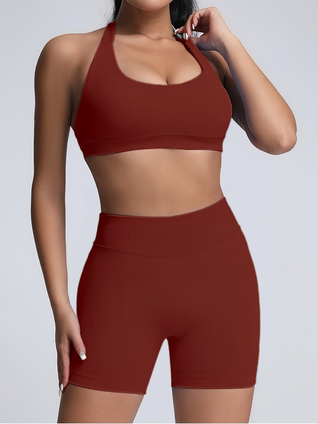 3-Pack Women's Yoga Outfit  Sports Bra High-Waist Shorts  Quick-Dry  Workout Combo